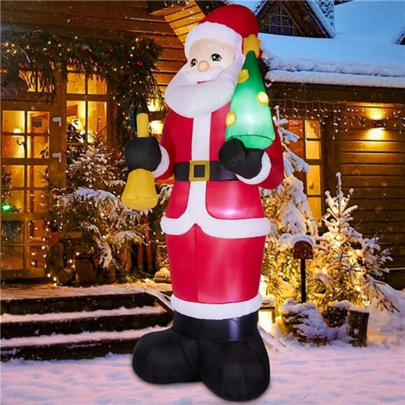 8 FT Inflatable Santa Claus Christmas Decorations with Built-in LED Light - Picture 5 of 7